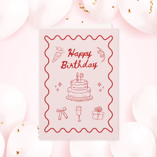Happy Birthday Doodle Faltkarte Karte