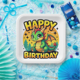 Happy Birthday Dragon Pappteller