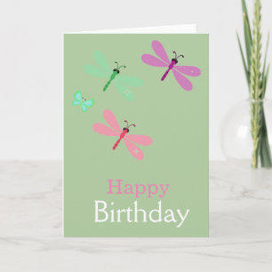 Happy Birthday Dragonflies Card Karte