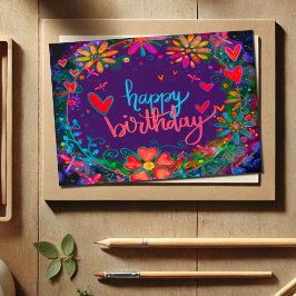 Happy Birthday Dragonflies Hübsch Floral Card Karte