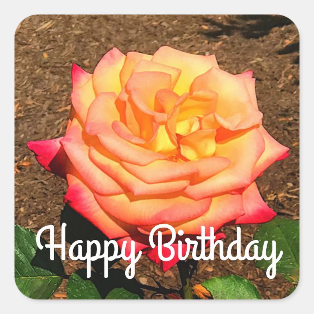 Happy Birthday Dream Come True Rose #3 Stickers (Vorderseite)