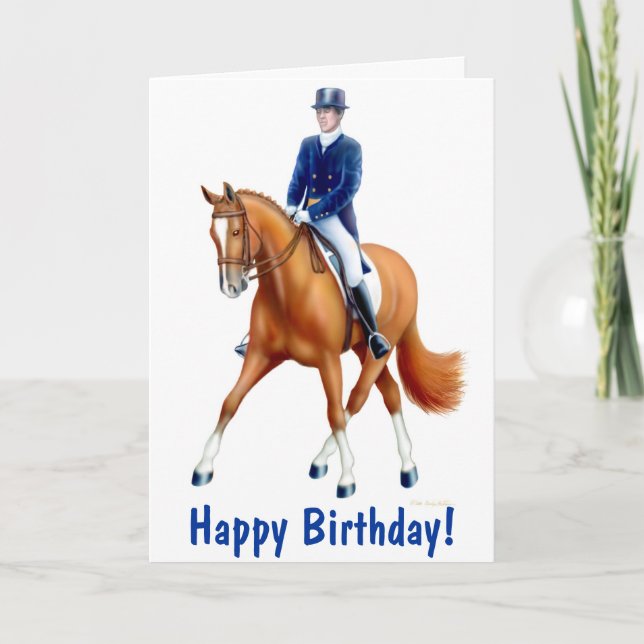 Happy Birthday Dressage Horse Card Karte (Vorderseite)