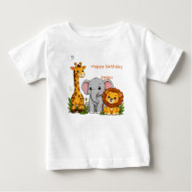 Happy Birthday Dschungeltiere T-Shirt für Kleinkin
