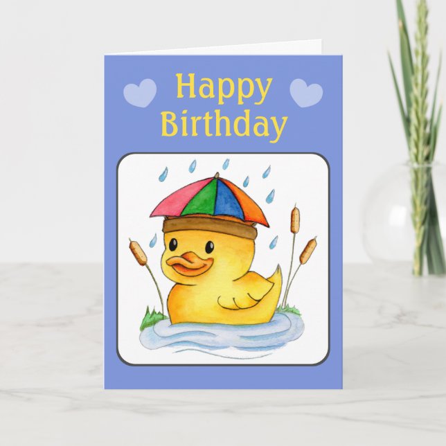 Happy Birthday Duckling Karte (Vorderseite)