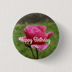 Happy Birthday Duet Rose #1 Pinback Button