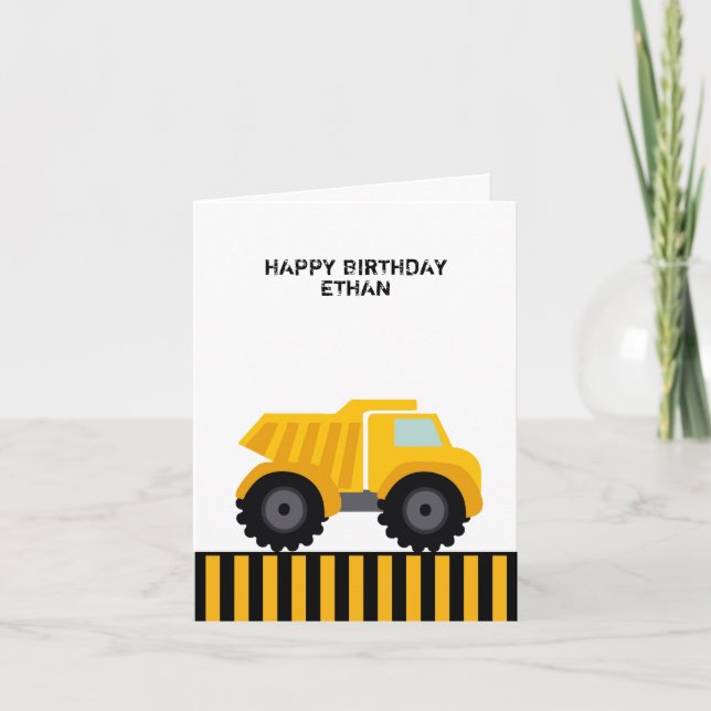 Happy Birthday Dump Truck Erste Karte (Vorderseite)