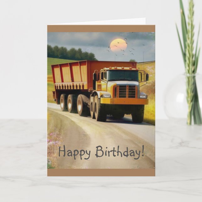 Happy Birthday Dump Truck Karte (Vorderseite)