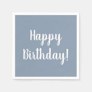 Happy Birthday Dusty Blue Geburtstagsparty Serviette