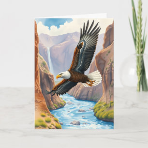 Happy Birthday   Eagle über Canyon Karte
