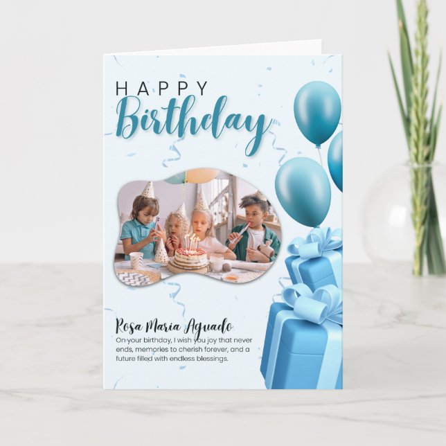 Happy Birthday Editable Greeting Card | Personaliz Karte (Vorderseite)