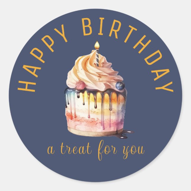 Happy Birthday - Eine Leckerei für Round Stickers (Vorderseite)