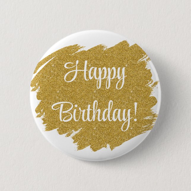 Happy Birthday Einfache Minimal Button (Vorderseite)