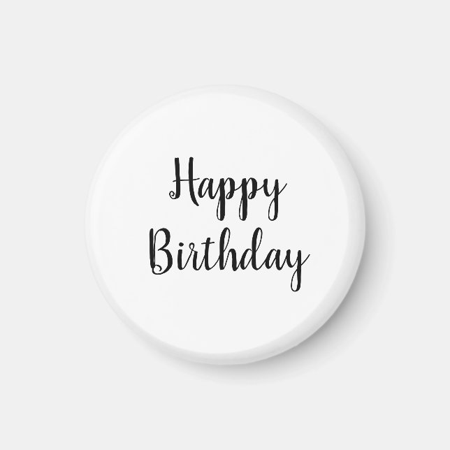 Happy Birthday Einfache Minimalistische Elegant Cu Magnet (Vorne)