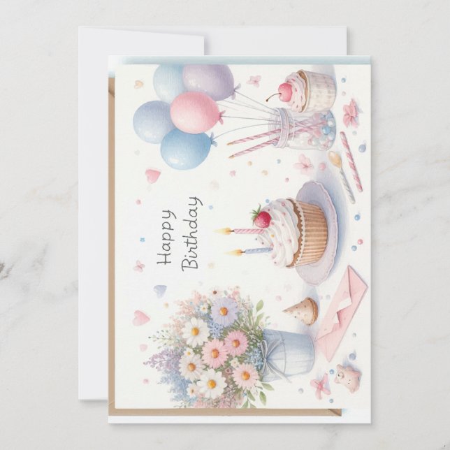 Happy Birthday Einladung (Vorderseite)