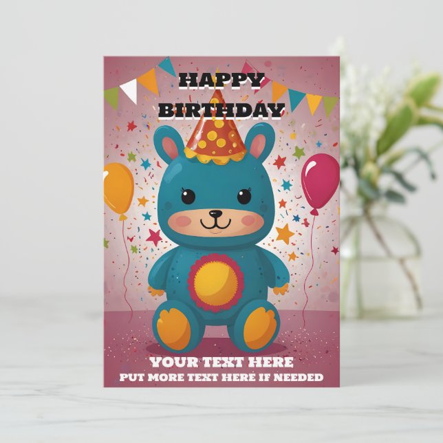 Happy Birthday Einladung (Stehend Vorderseite)