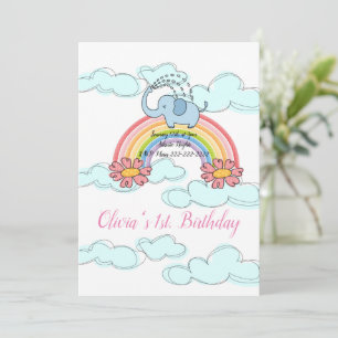 Happy Birthday Einladung Baby Blue Elephant