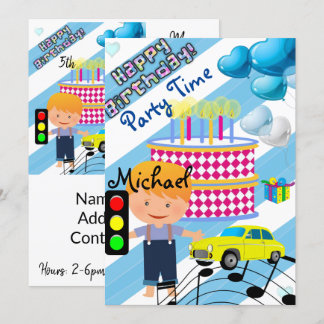 Happy Birthday Einladung Boy Car