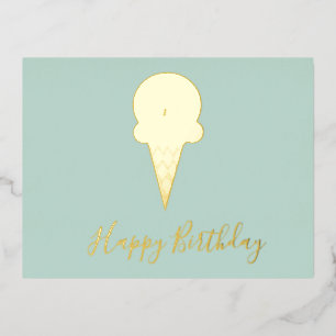 Happy Birthday Eiscreme-Kegel-Folie Geburtstag Folien Feiertagspostkarte