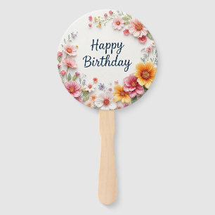 Happy Birthday Elegante Blumenstrauß Fächer