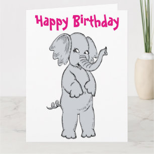 "HAPPY BIRTHDAY" ELEPHANT MIRL KARTE