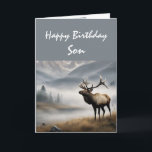 Happy Birthday Elk Son, der hervorragende Karte<br><div class="desc">Happy Birthday Elk stehend alleine auf einem Feld Outstanding Son,  Kompliment aber mit einem Sinn für Spaß</div>