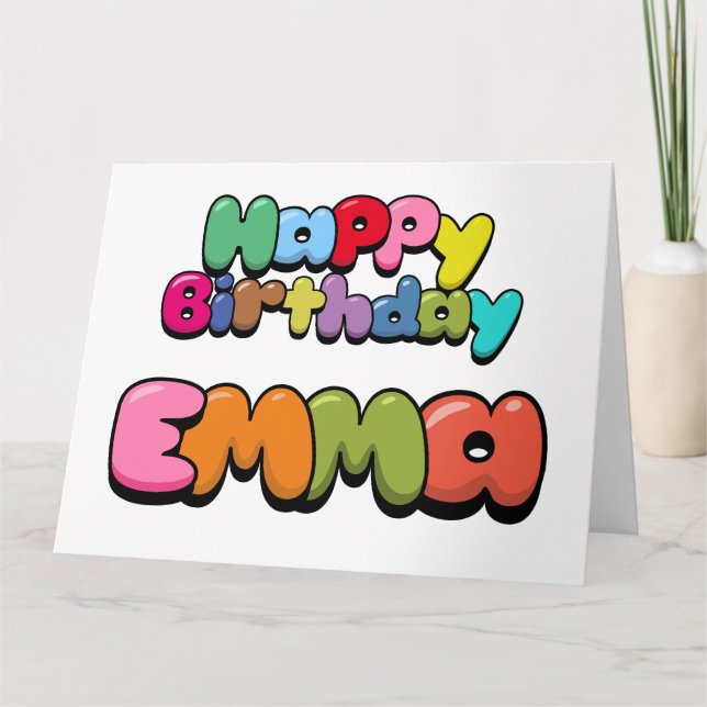 Happy Birthday Emma Karte (Vorderseite)