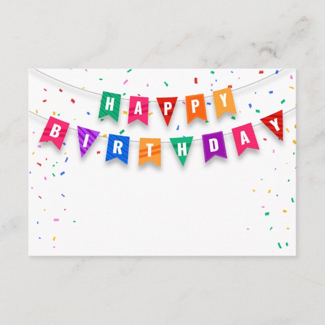 Happy Birthday Enclosure Card Begleitkarte (Vorderseite)