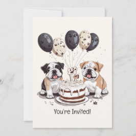Happy Birthday English Bulldogs Einladung