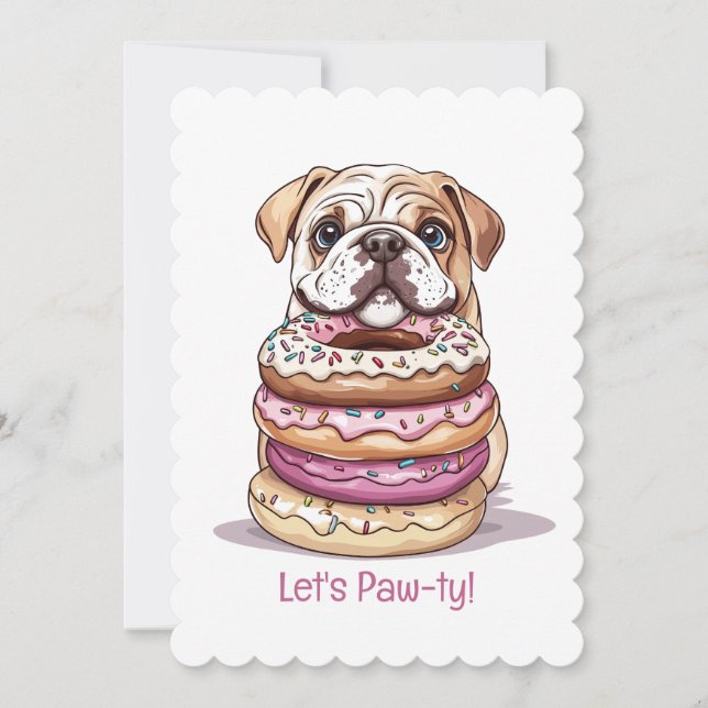 Happy Birthday English Bulldogs Einladung (Vorderseite)