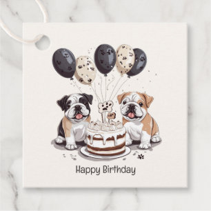 Happy Birthday English Bulldogs Geschenkanhänger