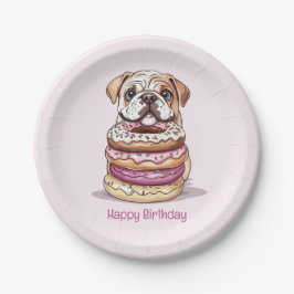 Happy Birthday English Bulldogs Pappteller