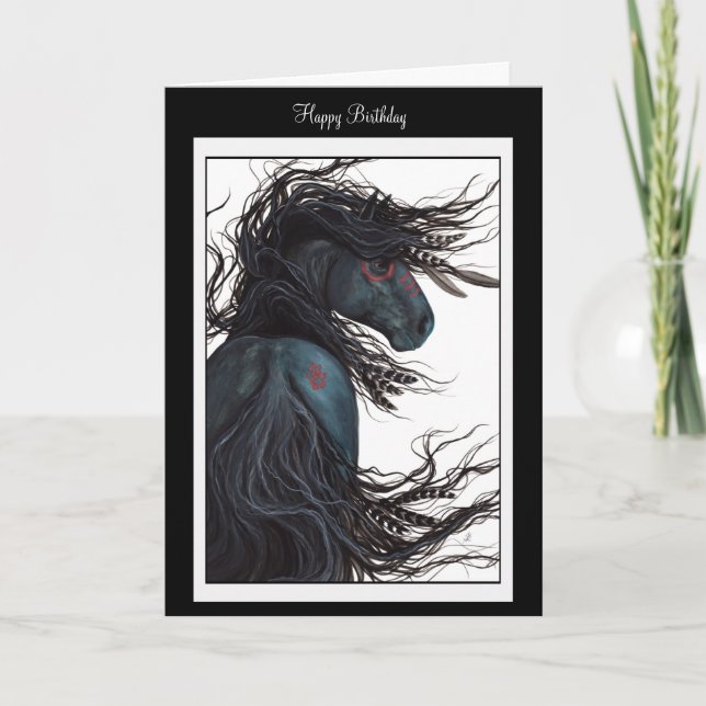 Happy Birthday Enjoy Horse Card by Bihrle Karte (Vorderseite)