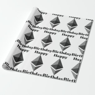 Happy Birthday Ethereum Icon Wrapping Paper Geschenkpapier