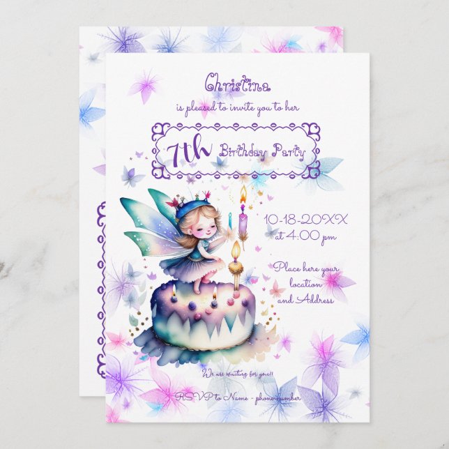 Happy Birthday Fairy 01 (Vorne/Hinten)