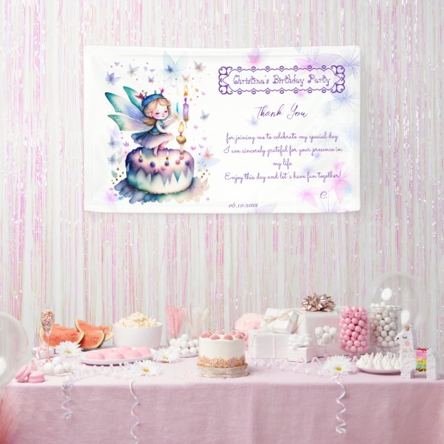 Happy Birthday Fairy 01 Banner (Party)