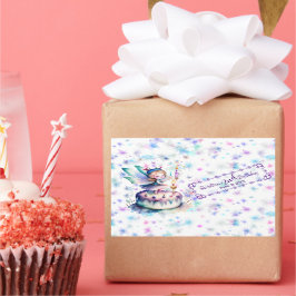Happy Birthday Fairy 01 Rechteckiger Aufkleber