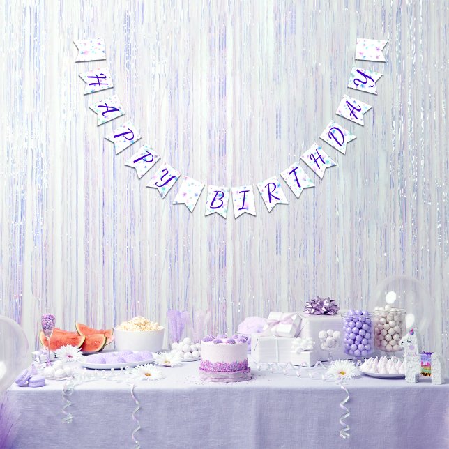 Happy Birthday Fairy 01 Wimpelkette (Customizable Happy birthday bunting flag)