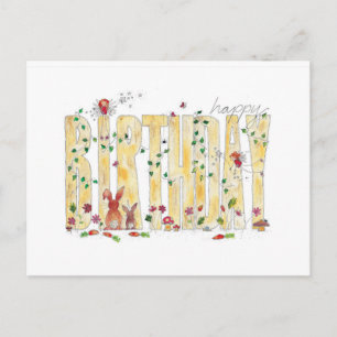 Happy Birthday - Fairy Woodland Postkarte