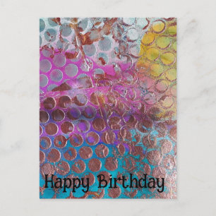 Happy Birthday farbenfrohe Abstrakte Polka Dots Postkarte