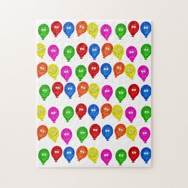Happy Birthday farbenfrohe Balloons Puzzle (Vertikal)