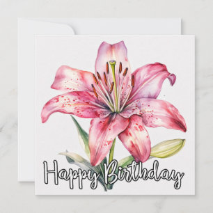 Happy Birthday Farbenfrohe blühende Lily-Blume