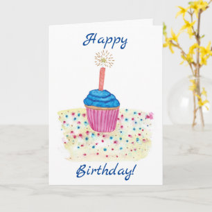 Happy Birthday farbenfrohe Cupcake Cards Vorlage