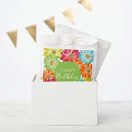 Happy Birthday farbenfrohe Frühlingsblumen Geschenktütchen