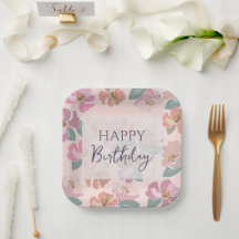 Happy Birthday farbenfrohe Frühlingsblumen