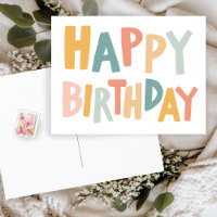HAPPY BIRTHDAY farbenfrohe Pastel Handlettering Ni