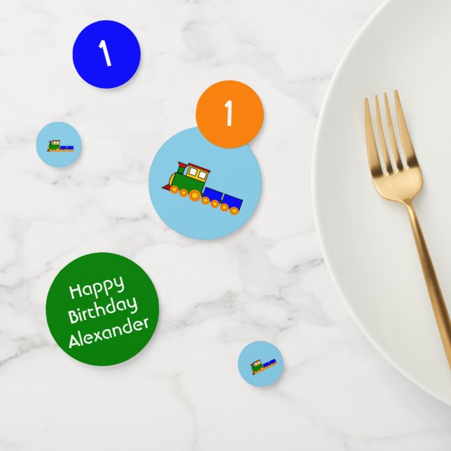 Happy Birthday farbenfrohe Train-Thema Junge Konfetti (Gruppe)