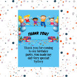 Happy Birthday farbenfrohe Wohnung Danke Karte<br><div class="desc">Spaß bunt Geburtstagskarte Party-Wohnung Dankeschön,  Kinder feiern mit Ballons,  und eine Nachricht vom Geburtstagsfeier! Sehen Sie passende Theme-Geschirr in meinem Geschäft!</div>