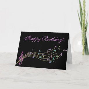 Happy Birthday Farbige Musiknotens Card Karte