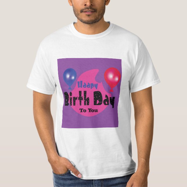 Happy Birthday – Farbige Party-Feiergestaltung T-Shirt (Vorderseite)