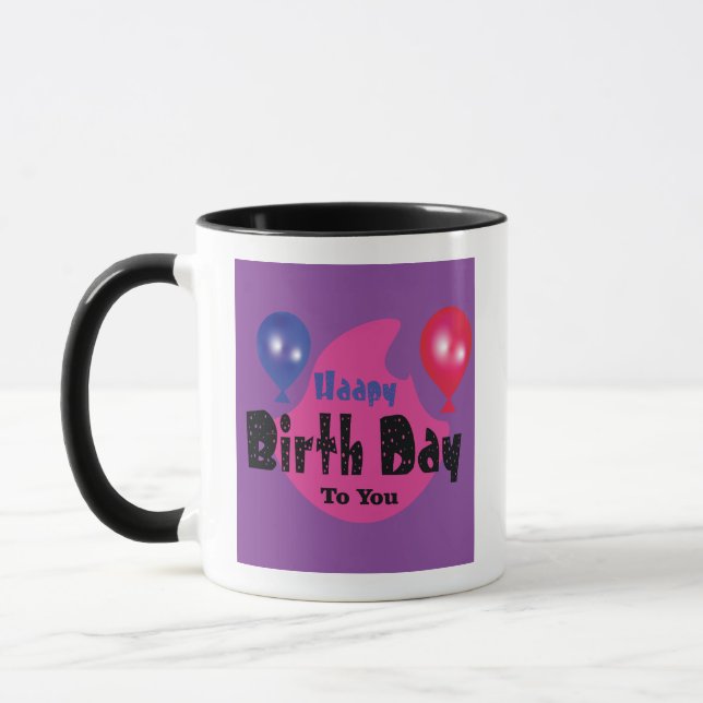 Happy Birthday – Farbige Party-Feiergestaltung Tasse (Links)